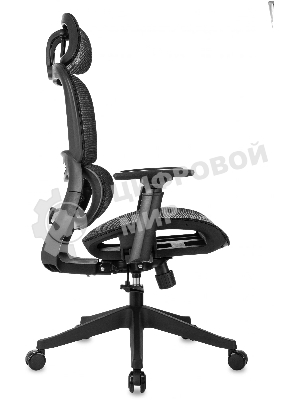 Кресло руководителя Бюрократ 831 черный сетка с подголов. крестов. пластик