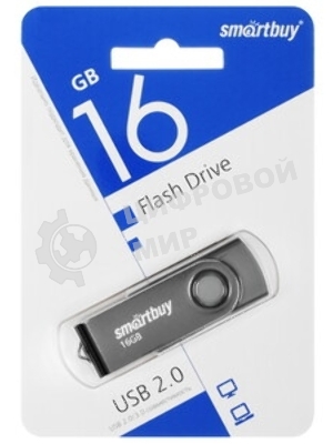 Флешка USB Smartbuy Twist Black (SB016Gb2TWK), 16Gb, USB 2.0, R/W 15/5, черный