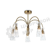 Люстра Ambrella light LH55701/5 BS/CL латунь/прозрачный E14*5 max 40W D600*440