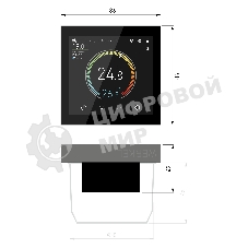 Умный сенсорный терморегулятор с LCD дисплеем (черный) W1851108