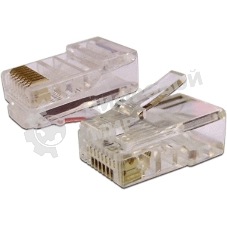 Коннектор RJ45 UTP 8P8C, универсальный, со вставкой, cat.5e, 100 шт.