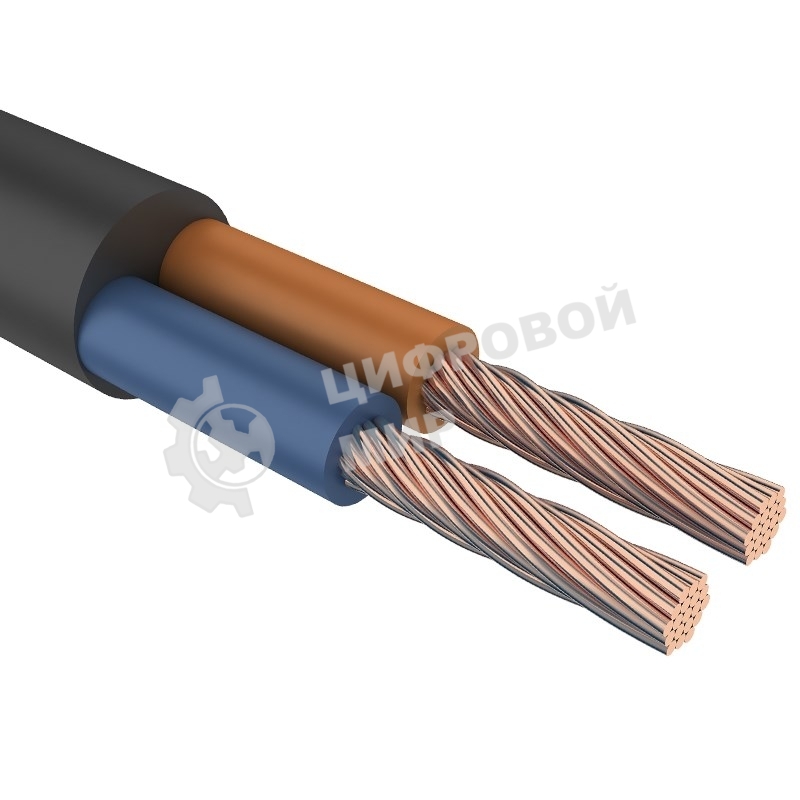 Провод соединительный ПВС 2х1,0 мм² 200 м черный ГОСТ 7399-97