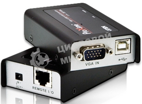 Удлинитель, SVGA+KBD+MOUSE USB ATEN, 100 м., HD-DB15+USB A-тип/USB B-тип, Female, c KVM-шнуром USB, Б.П. 220> 5V (CE100-A7-G)