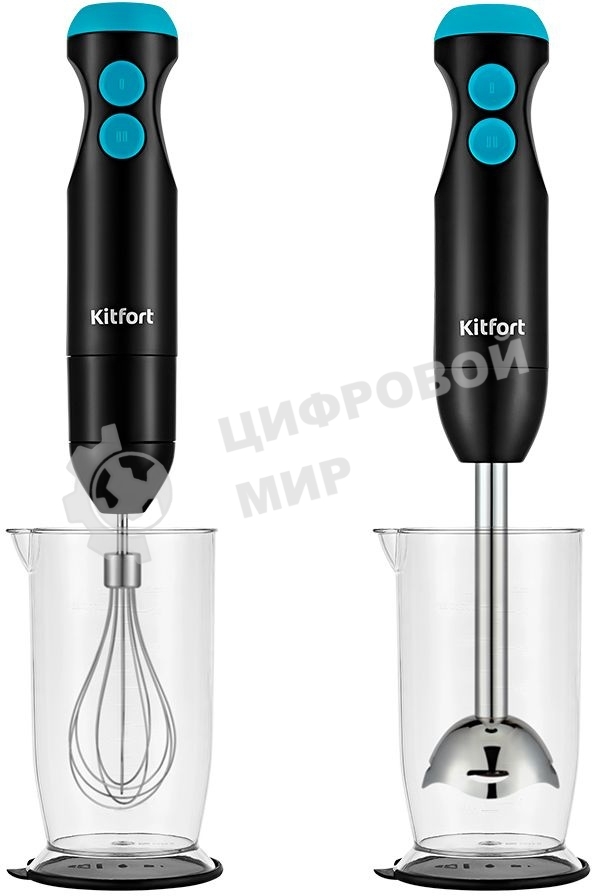 Блендер погружной Kitfort КТ-3041-3 350Вт черный/бирюзовый