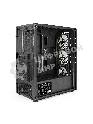 Компьютерный корпус Miditower ExeGate EVO-9202-NPX500 (ATX, БП 500NPX с вент. 12 см, с окном, 1*USB+1*USB 3.0, аудио, 3 вент. 12см с RGb подсветкой)