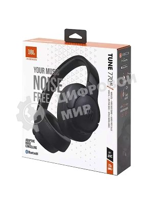 Беспроводные/проводные наушники JBL Tune 770NC черный, полноразмерные, Bluetooth + проводной, адаптивное шумоподавление, до 70 ч