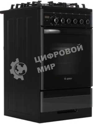 Плита комбинированная Gefest ПГЭ 5502-03 0044 черный, конфорок 4 газовых, духовка 55 л, 50 см x 85 см x 58.5 см