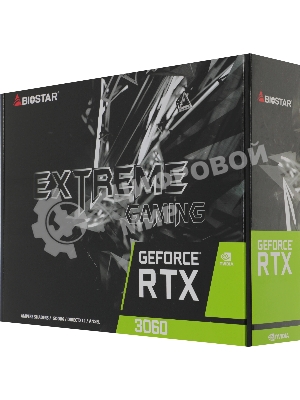 Видеокарта Biostar PCI-E RTX3060-12GB NVIDIA GeForce RTX 3060 12Gb 128bit GDDR6 1320/15000 HDMIx1 DPx3 HDCP Ret