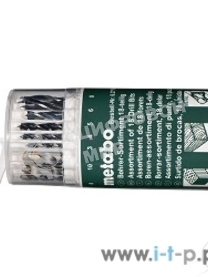Набор 18 сверел Metabo 627190000 (камень,мет,дер 3-10 мм) пласт.кор