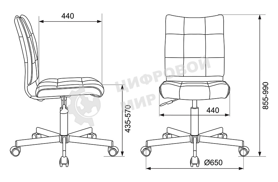 Кресло офисное Бюрократ CH-330M/LT-28 без подлокотников, серый, крестовина металл