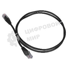 Патч-корд TWT UTP cat.5e, с заливными колпачками, 7.0 м, черный