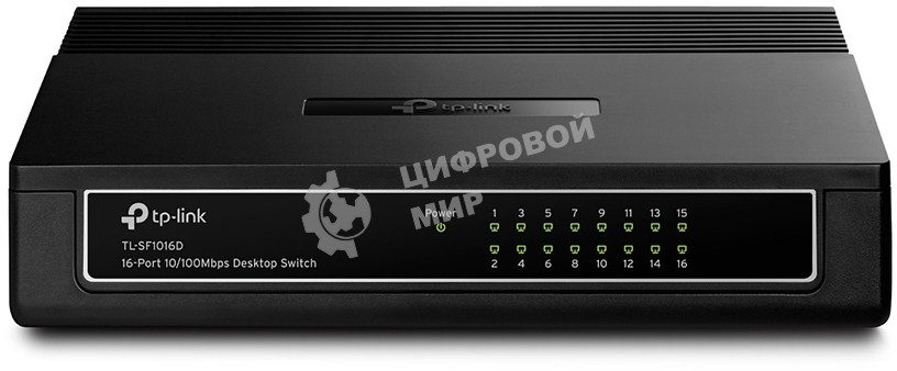 Коммутатор TP-Link SMB TL-SF1016D Коммутатор 16-port 10/100M Desktop Switch, 16 10/100M RJ45 ports, Plastic case