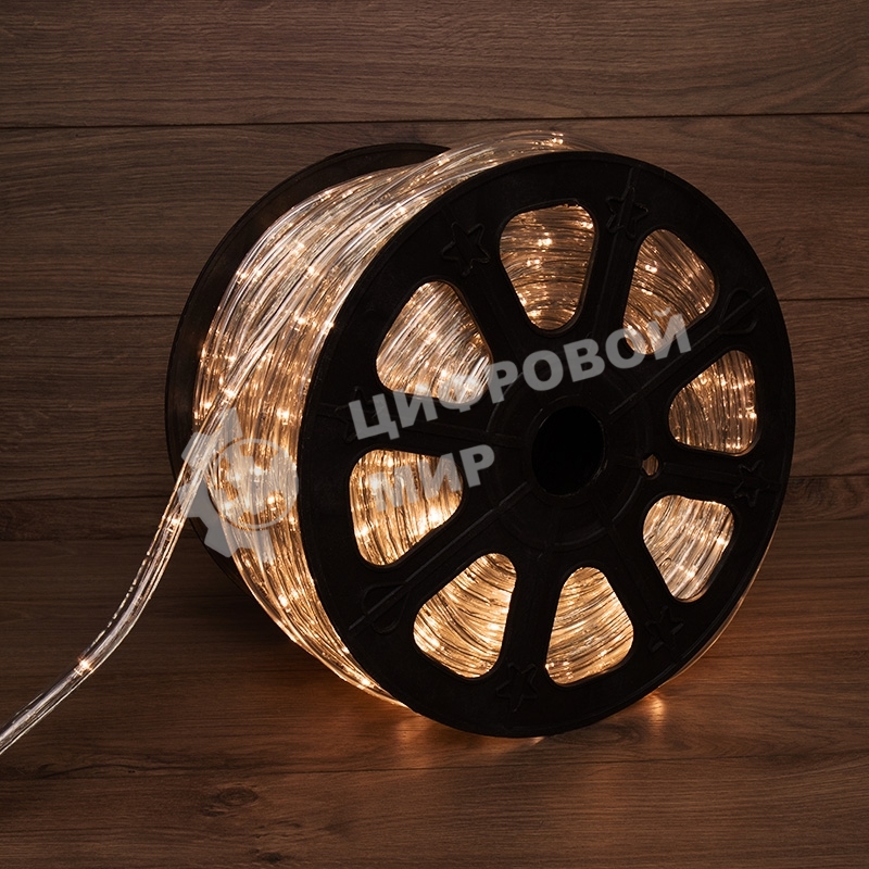 Дюралайт Neon-night LED, свечение с динамикой (3W) - теплый белый, 24 LED/м, бухта 100м