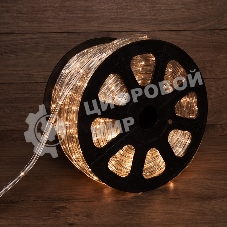 Дюралайт Neon-night LED, свечение с динамикой (3W) - теплый белый, 24 LED/м, бухта 100м