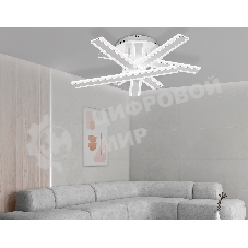 Настенно-потолочный светодиодный светильник FA8903 WH/CH белый/хром 132W 3000-6400K 620*590*150 (ПДУ РАДИО 2.4G)