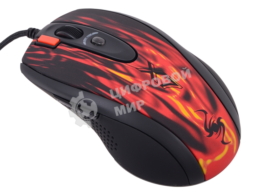 Мышь проводная A4Tech XL-750BK черный/красный, 3600 dpi, USB, кнопки - 7