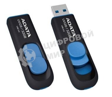 Флешка USB ADATA UV128 (AUV128-128G-RBE), 128Gb, USB 3.0, R/W 100/30, черный/синий