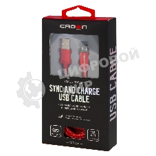 Кабель Crown USB - microUSB CMCU-3072M red