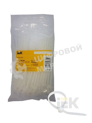 Хомут кабельный 2.5х100 нейл. белый (уп. 100 шт) IEK UHH31-D025-100-100