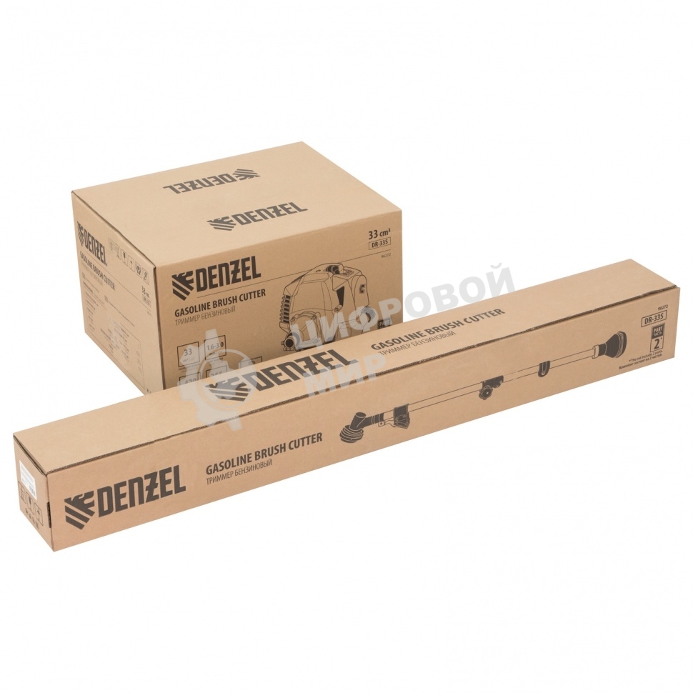 Триммер бензиновый Denzel DR-33S, 33 см3, разъемная штанга, состоит из 2 частей