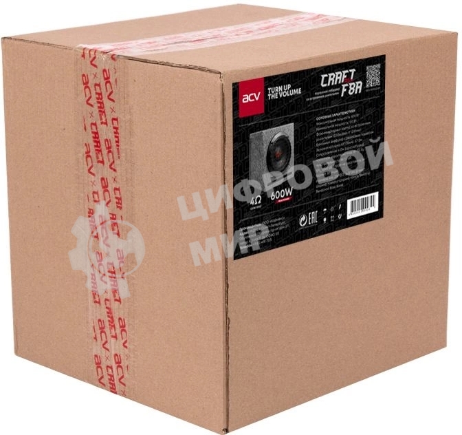 Сабвуфер автомобильный ACV CRAFT F8A 200Вт активный (20 см/8