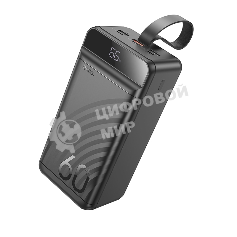 Портативный аккумулятор Hoco J123C, 60000мА·ч, 3A, с дисплеем, черный