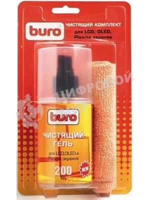 Чистящий набор (салфетки + гель) Buro BU-Glcd (салфетка и гель) для экранов ЖК мониторов блистер 200 мл