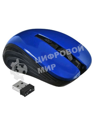 Мышь беспроводная Oklick 545MW черный/синий, 1600 dpi, радиоканал, USB, кнопки - 4