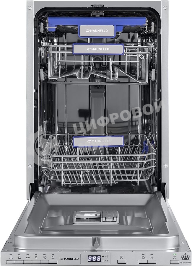 Встраиваемая посудомоечная машина Maunfeld MLP-08PRO, серебристый, 44.8 см, 10 компл., 47 дБ, класс A++