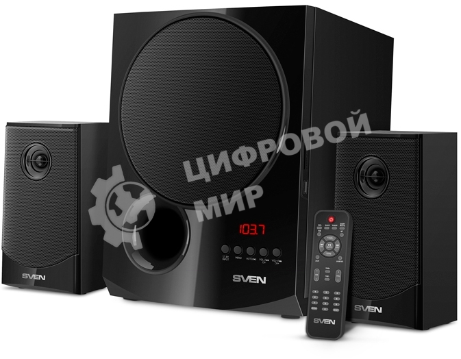 Акустическая система 2.1 SVEN MS-2080/70 Watt/~220V 50Hz/FM-тюнер, USB/SD, дисплей/BLUETOOTH/ПДУ/Black