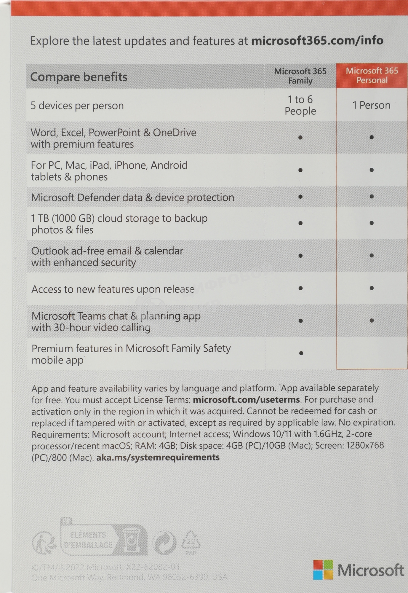 Офисное приложение Microsoft 365 Personal Subscr 1YR Medialess P8 (QQ2-01399)