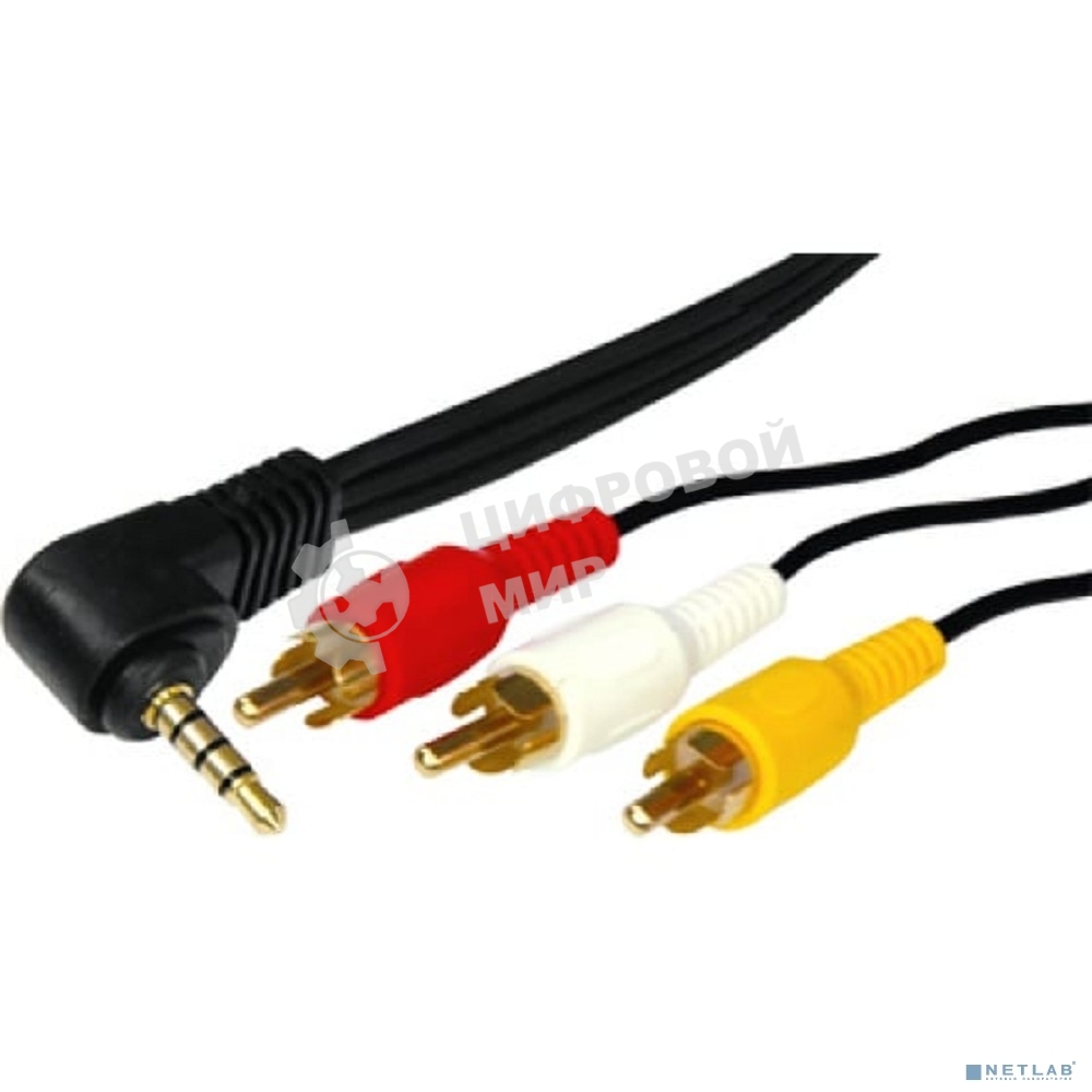 Шнур Rexant Стерео 3,5 мм 4C - 3 RCA 1,5 мeтра (GOLD)