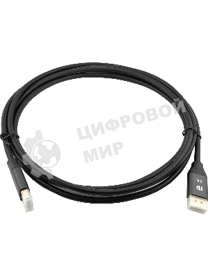 Кабель аудио-видео Cactus CS-DP-DP-1.4-3 DisplayPort (m)/DisplayPort (m) 3м. позолоч.конт. черный