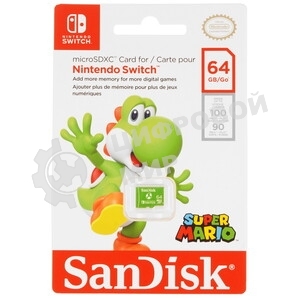 Флеш карта microSD 64GB SanDisk microSDXC Class 10 UHS-I A1 C10 V30 U3 for Nintendo Switch 100MB/s