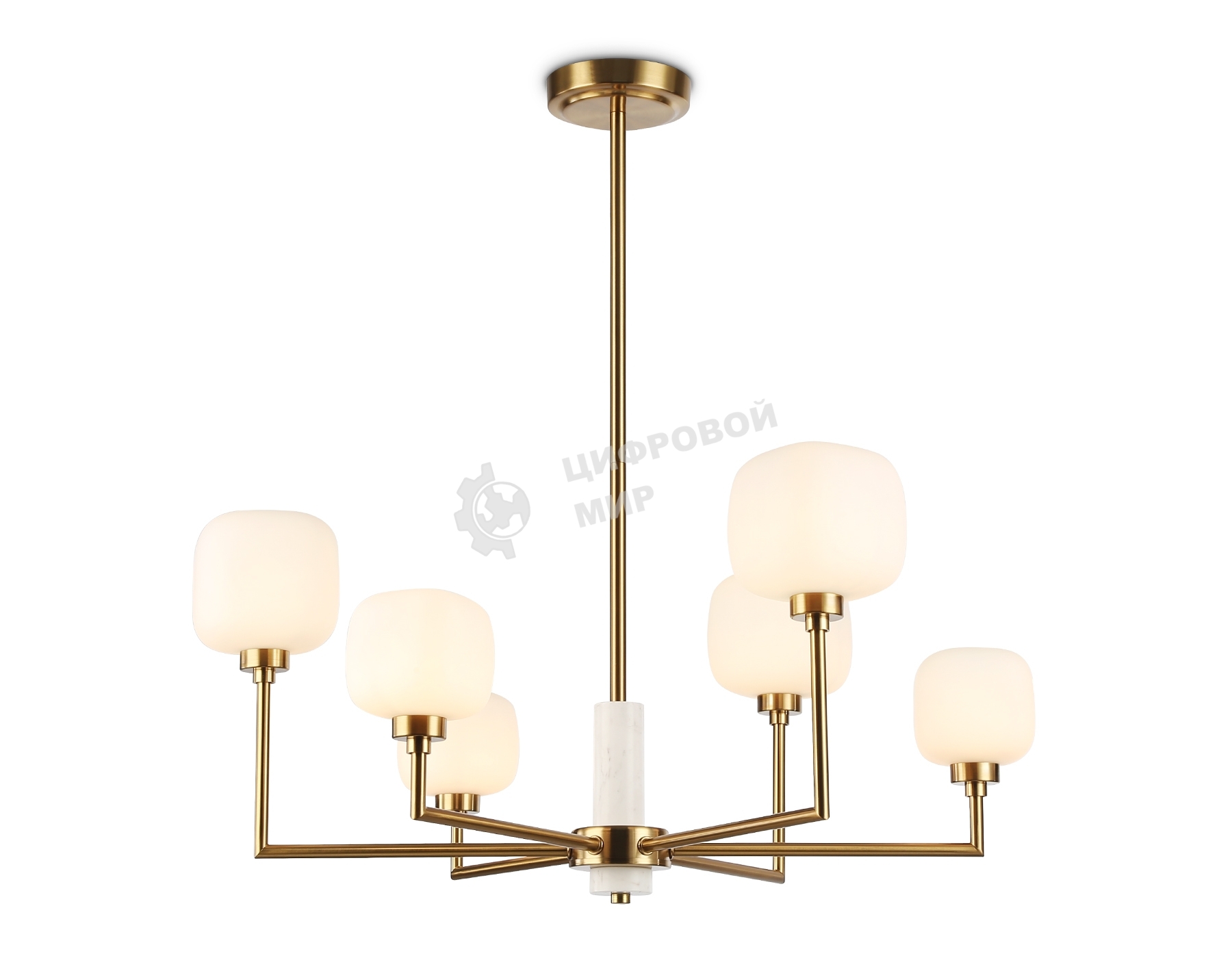 Люстра Ambrella light LH53015/6 BS/FR латунь/белый матовый G9*6 max 40W D690*680