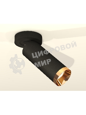 Светильник Ambrella Light XM6343204 SBK/PYG черный песок/золото желтое полированное MR16 GU5.3  (A2229, C6343, N6134)