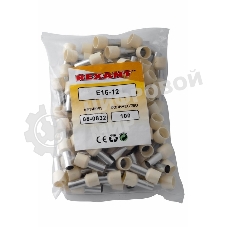 Наконечник штыревой втулочный Rexant изолированный F-12 мм 16 мм² (НШВи 16-12) слоновая кость