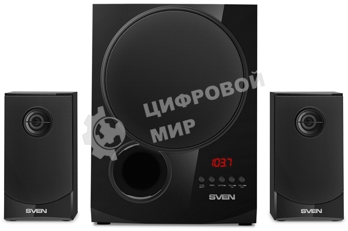 Акустическая система 2.1 SVEN MS-2080/70 Watt/~220V 50Hz/FM-тюнер, USB/SD, дисплей/BLUETOOTH/ПДУ/Black