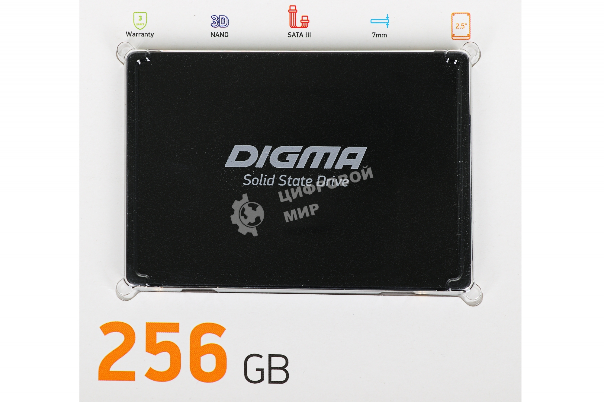 Накопитель SSD Digma Run P1, 256Gb, SATA III, 2.5