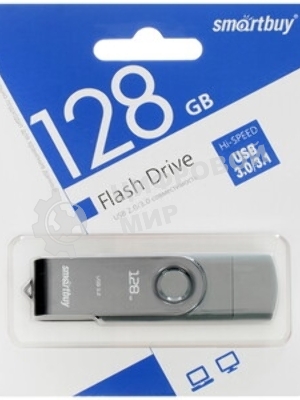 Флешка USB Smartbuy Twist Dual (SB128Gb3DUOTWK), 128Gb, USB 3.0/3.1, Twist Dual