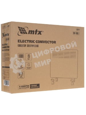 Конвектор электрический MTX CH-1000, белый, 1000 Вт, 10 м2, термостат