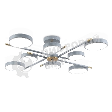 Люстра светодиодная на штанге Ambrella light FL516339/8 GR/CP серый/медь 120W 3000-6000K D850*170 (без ПДУ)