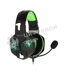 Гарнитура проводная игровая RUSH TAIPAN, динамики 50мм, велюровые амбушюры, вирт.звук 7.1, чер/зел (SBHG-3100)
