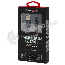 Кабель Crown USB - microUSB CMCU-3072M черный