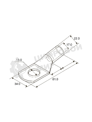 Наконечник ТМЛ 120–12–17 (120 мм² - Ø 12 мм) ГОСТ 7386-80 (в упак. 2 шт.) Rexant