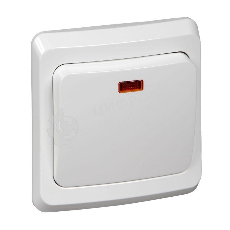 Выключатель 1-кл. СП Этюд 10А IP20 с индик. белый SchE BC10-005B