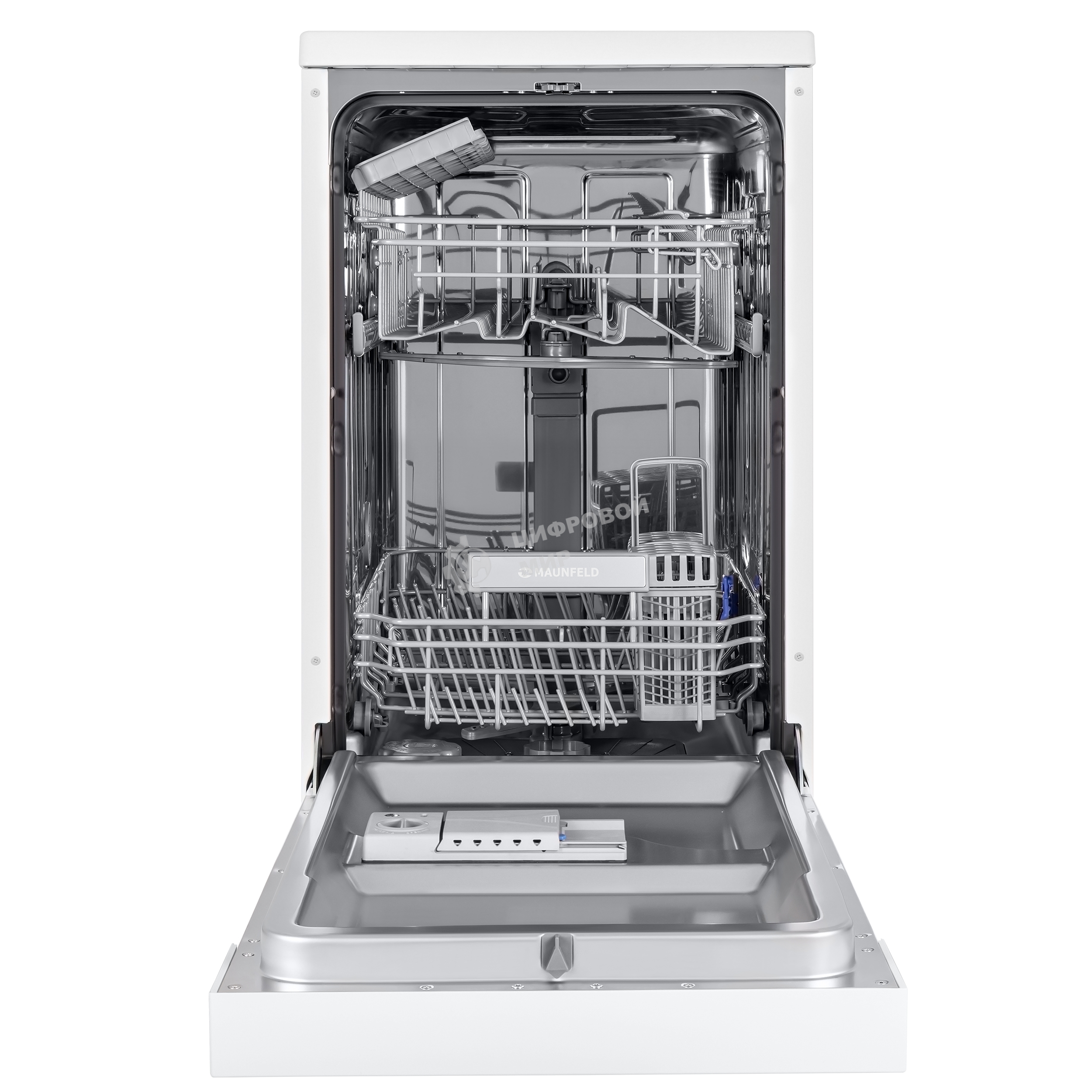 Посудомоечная машина Maunfeld MWF08S, белый, 44.8 см, 9 компл., 49 дБ, класс A+