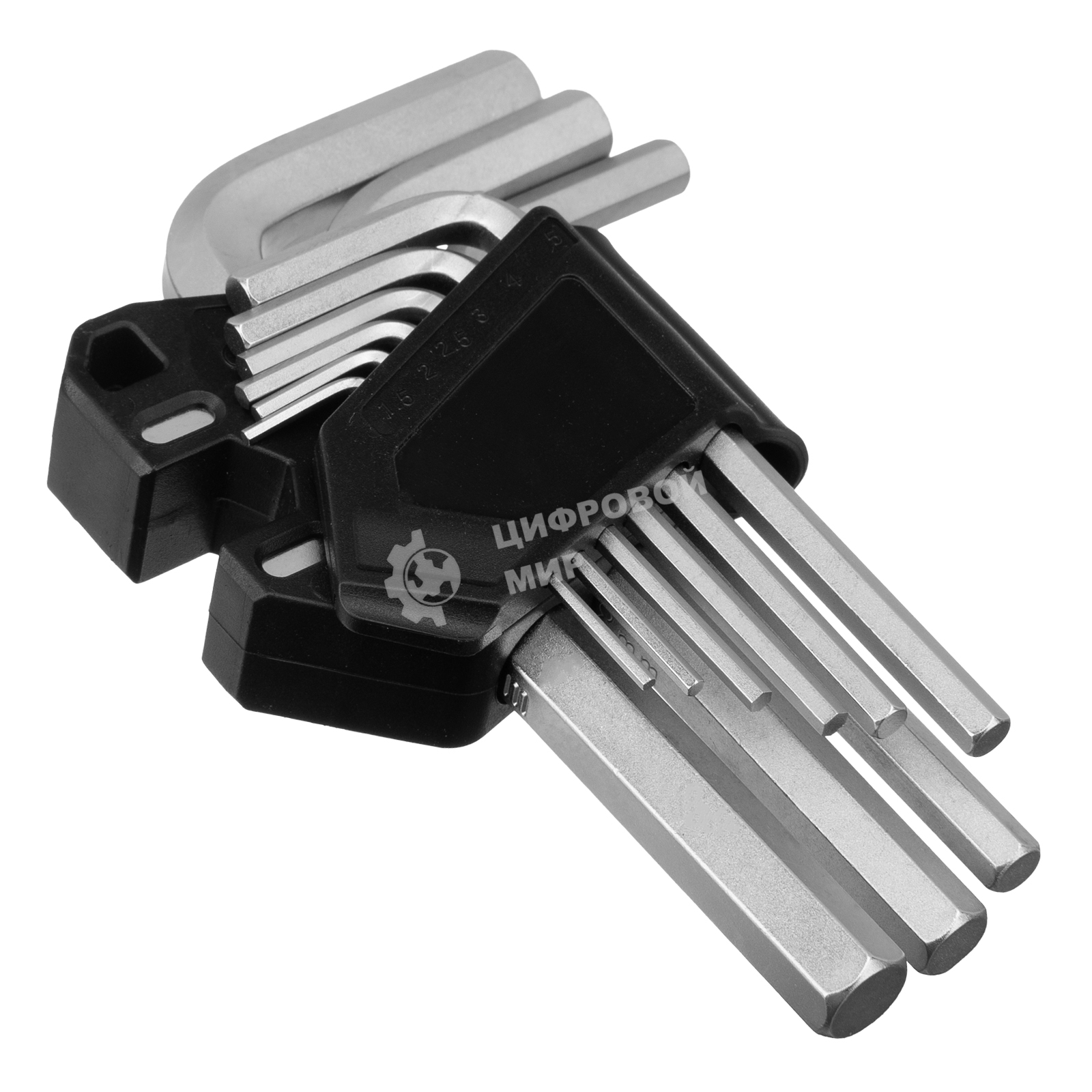 Набор ключей имбусовых Сибртех HEX, 1,5-10 мм, CrV, 9 шт.