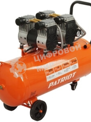Компрессор поршневой безмасляный Patriot WO 80-360, 360 л/мин, 8 бар, 2200 Вт, 80 л, быстросъем и 