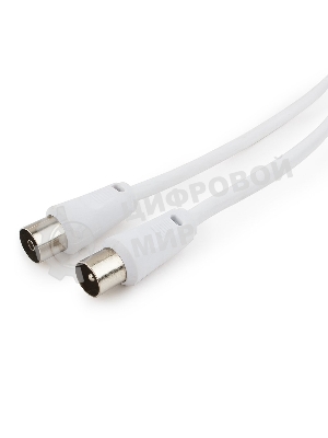 Кабель телевизионный Cablexpert CCV-515-W-3M, Coaxial M/F, белый, 3м
